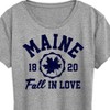 Women's - Instant Message - Maine 1820 Fall in Love Short Sleeve Graphic T-Shirt - 2 of 4