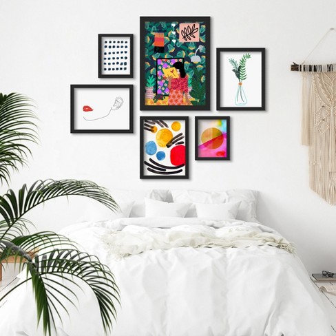 (set Of 6) Framed Prints Gallery Wall Art Set Reading All Day By Studio ...