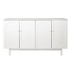 Stylish and Functional 4-Door Intaglio Storage Cabinet with Pine Legs, Solid Wood Pulls and MDF, for Living Room Bedroom,and Kitchen - 4 of 4