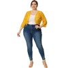 Agnes Orinda Women's Plus Size Sheer Cardigan  Floral Lace Open Front 3/4 Sleeves Casual Crop Shrug - 3 of 4