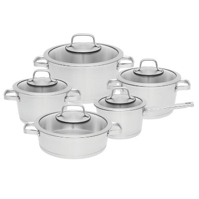BergHOFF Manhattan 10Pc 18/10 Stainless Steel Cookware Set