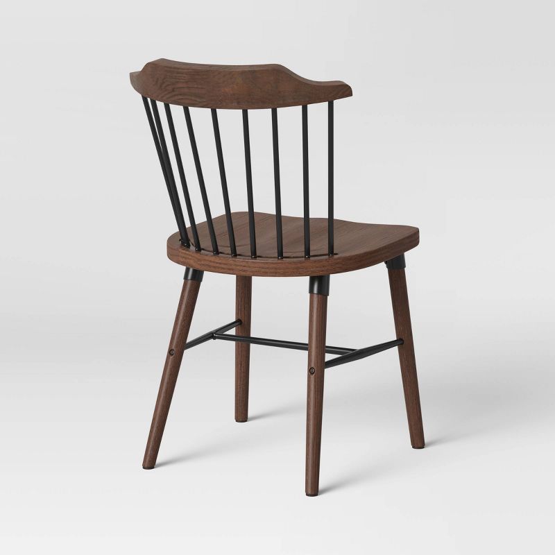 Delway Curved Back Mixed Material Dining Chair Walnut - Threshold&#8482;, 5 of 8