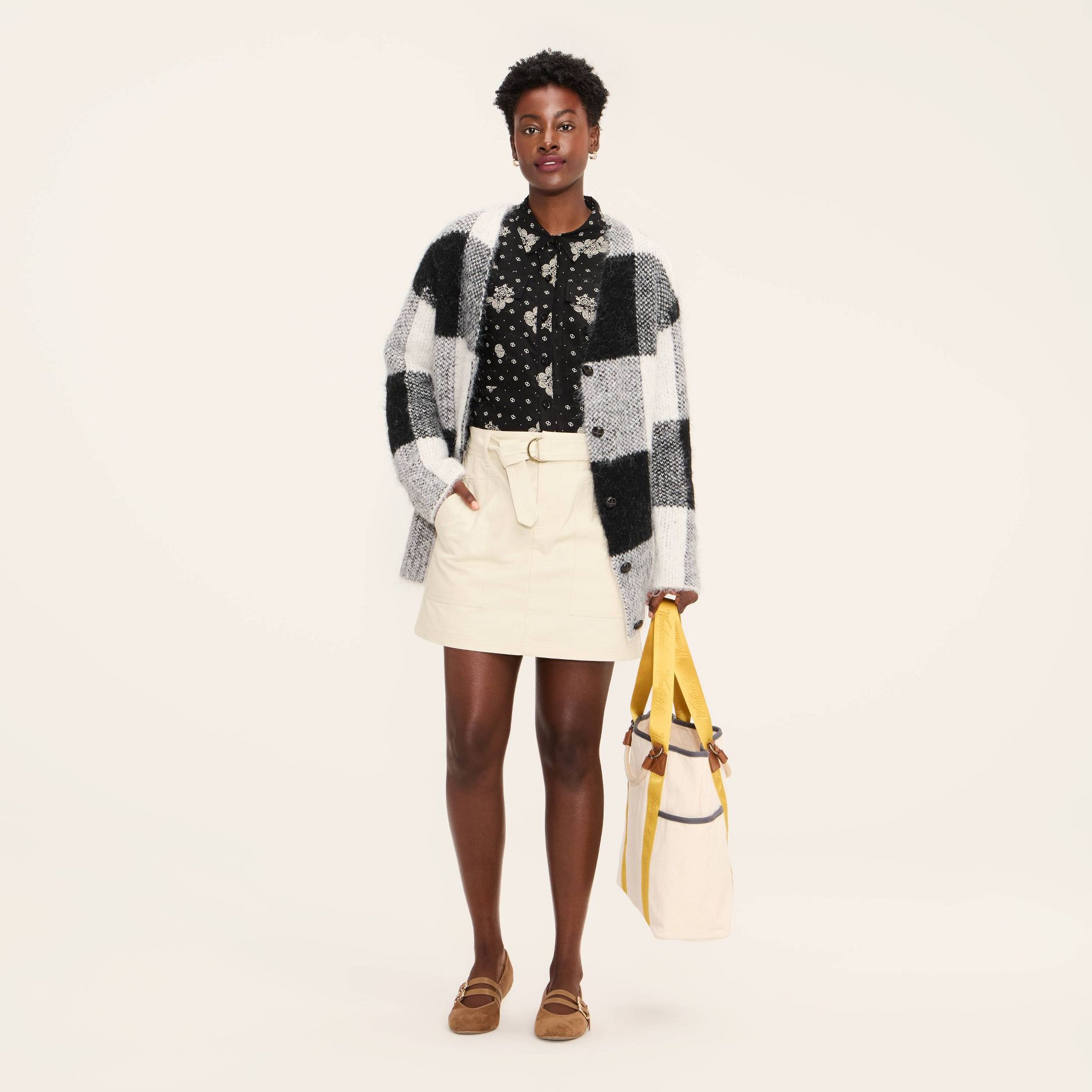 Women's Belted Mini A-Line Skirt - Woolrich x Target Cream XXS