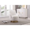 Sapphtopaz 1pc Accent Chair Upholstered Swivel Barrel Chair with Gold Stainless Steel Base, Living Room Chair Reading Chairs - 4 of 4