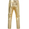 Men's 70s Disco Pants Metallic Sequin Straight Leg Trousers Party Dance Outfits Silver Plaid - 2 of 4