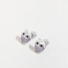 Girls' Hoot CZ Owl Screw Back Sterling Silver Earrings - In Season Jewelry - 4 of 4