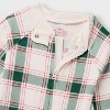 Baby Plaid Ribbed Holiday Matching Family Footed Pajama - Wondershop™ Cream - 3 of 4