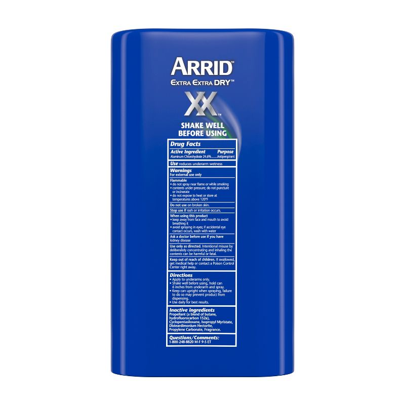 Arrid XX Extra Extra Dry Ultra Clear Aerosol Antiperspirant &#38; Deodorant - 6oz/2pk, 3 of 11