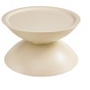 DOMETOUR Milk White Coffee Round Tables With Storge Movable Table Top Multifunctional End Side Table - 2 of 4