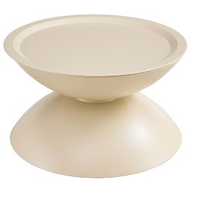 Modern Coffee Table End Table, Pedestal Center Tea Side Table, Accent Table for Small Spaces, Living Room Drink Martini Table, for Home Decor - 1 of 4
