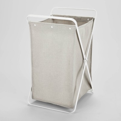 Mainstays Slim Polyester Collapsible Laundry Hamper with Velcro Lid 