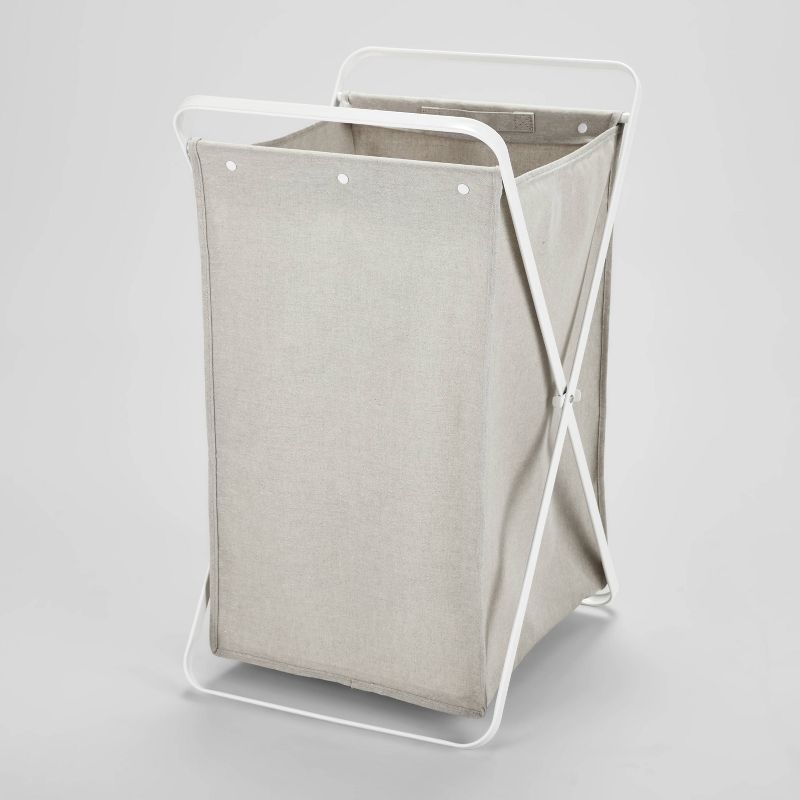 Folding X-Frame Hamper Matte White - Brightroom™, 1 of 9