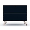 Sapphtopaz Modern Dresser with 3 Drawers Mid-Century TV Stand with Handle & Metal Splayed Legs Storage Cabinet Closet for Bedroom - 4 of 4