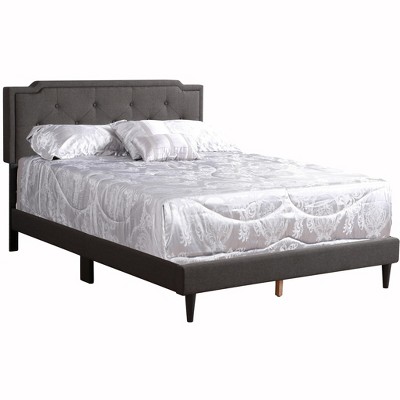 Passion Furniture Deb Dark Grey Adjustable Queen Panel Bed : Target