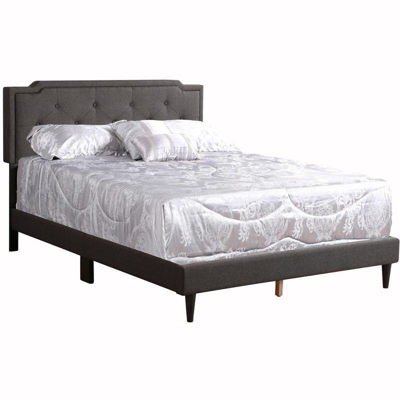 Passion Furniture Deb Dark Grey Adjustable Queen Panel Bed, 1 of 8