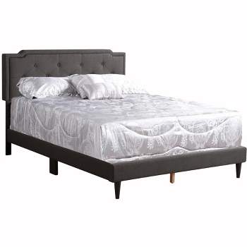 Passion Furniture Deb Dark Grey Adjustable Queen Panel Bed