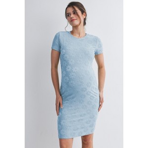 short bodycon maternity dress OYOANGLE Women's Maternity Dress Ditsy Floral Print Short Sleeve Ruched  Bodycon Pencil Short Dresses White and Blue X-Small at Amazon Women's  Clothing store