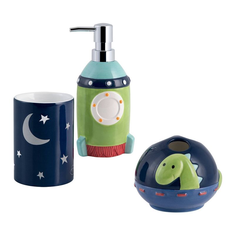 3pc Space O Saurous Kids&#39; Bath Accessories Set - Allure Home Creations, 1 of 14