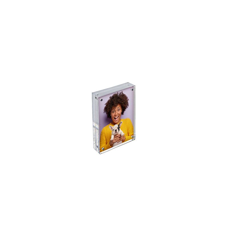 Azar Displays Clear Acrylic Magnetic Photo Frame Block 4" x 6" Vertical/Horizontal, 1 of 7