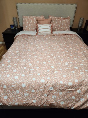 12pc Queen Floral Boho Comforter & Sheets Set Terracotta Pink ...