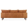 Poly & Bark 88" Girona Sofa Cognac Tan: Italian Leather, Feather Down Cushions, Walnut Legs - 4 of 4