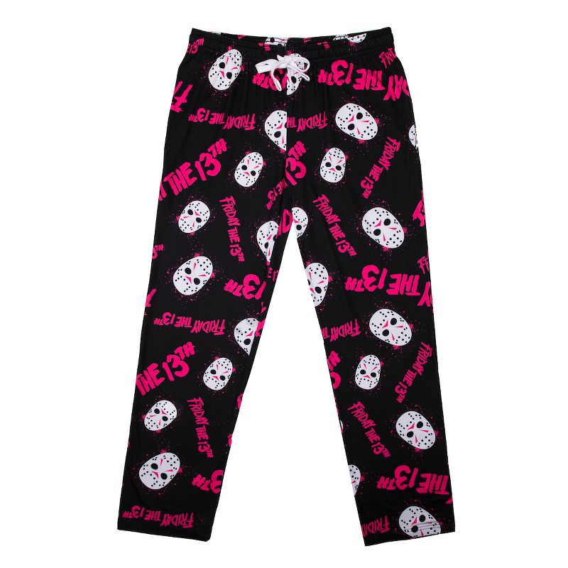 Friday the 13th Adult Juniors Black Sleepwear Set: Tee Shirt and Sleep Pants, 4 of 7