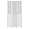 vidaXL Room Divider 3 Panels White Solid Wood Paulownia - 4 of 4
