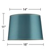 Springcrest Soft Teal Medium Drum Lamp Shade with Gold Trim 14" Top x 16" Bottom x 11" High (Spider) Replacement with Harp and Finial - 4 of 4