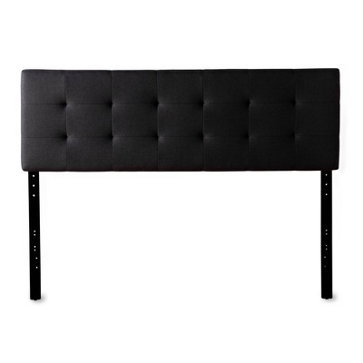 Twin/Twin XL Emmie Adjustable Upholstered Headboard with Square Tufting Black - Brookside Home