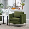 32.68" Velvet Accent Chair,Mid-Century Armchair with Metal Legs and Pillow for Living Room or Bedroom-Baofuwish - 3 of 4