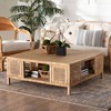bali & pari Kalimantan Rattan and Mahogany Wood Square Coffee Table Light Honey - 2 of 4