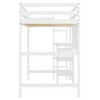 Sapphtopaz Loft Bed with Writing Board & Desk Space-Saving Loft Bed with Shelves & Ladder, Wooden Kids Bed Frame for Small Space - 4 of 4