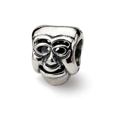 Black Bow Jewelry Sterling Silver Comedy Mask Bead Charm