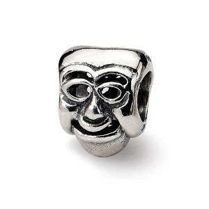 Black Bow Jewelry Sterling Silver Comedy Mask Bead Charm - 1 of 3