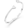 Soul Heart Crystal Bangle, Sparkling Clear Stones on Rhodium Finish Bracelet, Elegant Jewelry for Women - 3 of 4