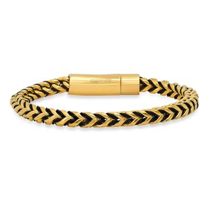 Steeltime Men's 18k gold plated stainless steel wheat chain bracelet - 1 of 4