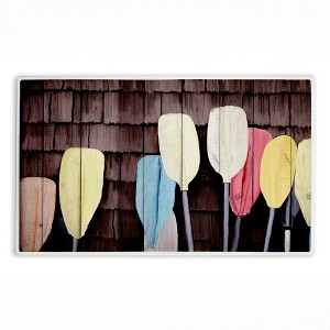 Stupell Industries Colorful Lake Paddles Printed Plush Bath Mat And Bath Rug, Design By Kim Allen, 18"X30" - 1 of 4