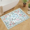 Scalloped Edge Area Rugs for Living Room Bedroom Floral Printed Snake Pattern Washable Rug Soft Non-Slip Low Pile Accent Rug - 3 of 4