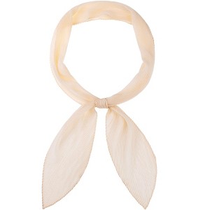 INSPIRE CHIC Women Pleated Pure Chiffon Long Solid Color Semi Sheer Stretchy Neck Scarves 1Pc - 1 of 4