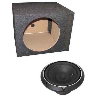 Rockford Fosgate P2D2-12 12 Inch 800 Watt 2-Ohm Punch Series Car Audio Subwoofer and Q Power 12 Inch Single Heavy Duty Vented Subwoofer Enclosure Box