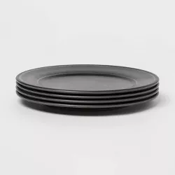 10.5" 4pk Melamine Lancashire Dinner Plates Dark Gray - Threshold™
