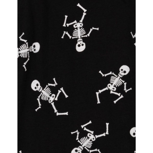 Pijamas Familiares a Juego de Halloween de Leveret – 100% Algodón – Estampado de Esqueleto en Blanco y Negro – Bebé, Niños, Adultos 6