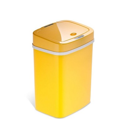 Yellow Plastic Touchless Automatic Trash Can, 4.2 Gallon