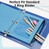 Paaaawaters Pencil Pouch for 3 Ring Binder, Large Pencil Case Pouch with 3 Reinforced Grommets, Pen Bag, Clear Window Pencil Case - 2 of 4