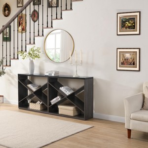Kumasinova 70.87" Farmhouse Entryway Table with X-Brace Design,Wood Console Table with Storage,Hallway Table for Entrance,Living Room,Foyer - 1 of 4