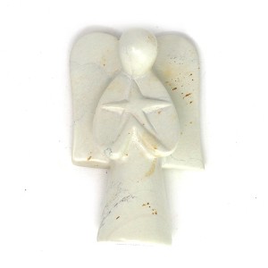 Slickblue Soapstone Angel Holding Heart / Star / Dog – 5-Inch Hand-Carved Sculpture, Gift of Comfort and Hope - 1 of 4