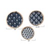 Storied Home Enameled Mango Wood Trays with Floral Pattern, Blue, Set of 3 - 2 of 4
