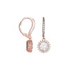 Guili Dangle CZ Earrings in Sterling Silver with Green, Clear & Rose Gold Accents – Radiant Sparkle for Modern Glam and Elegant Shine - 4 of 4