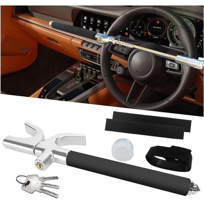 TruAIR Universal Retractable Car Steering Wheel Lock with Keys