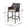 SKRAN Outdoor Wicker Bar Stools,Barstool Set with back and sides, Barstool with iron and aluminum Set of 2 for Patio, Garden, Outdoor(Multi Brown) - 3 of 4